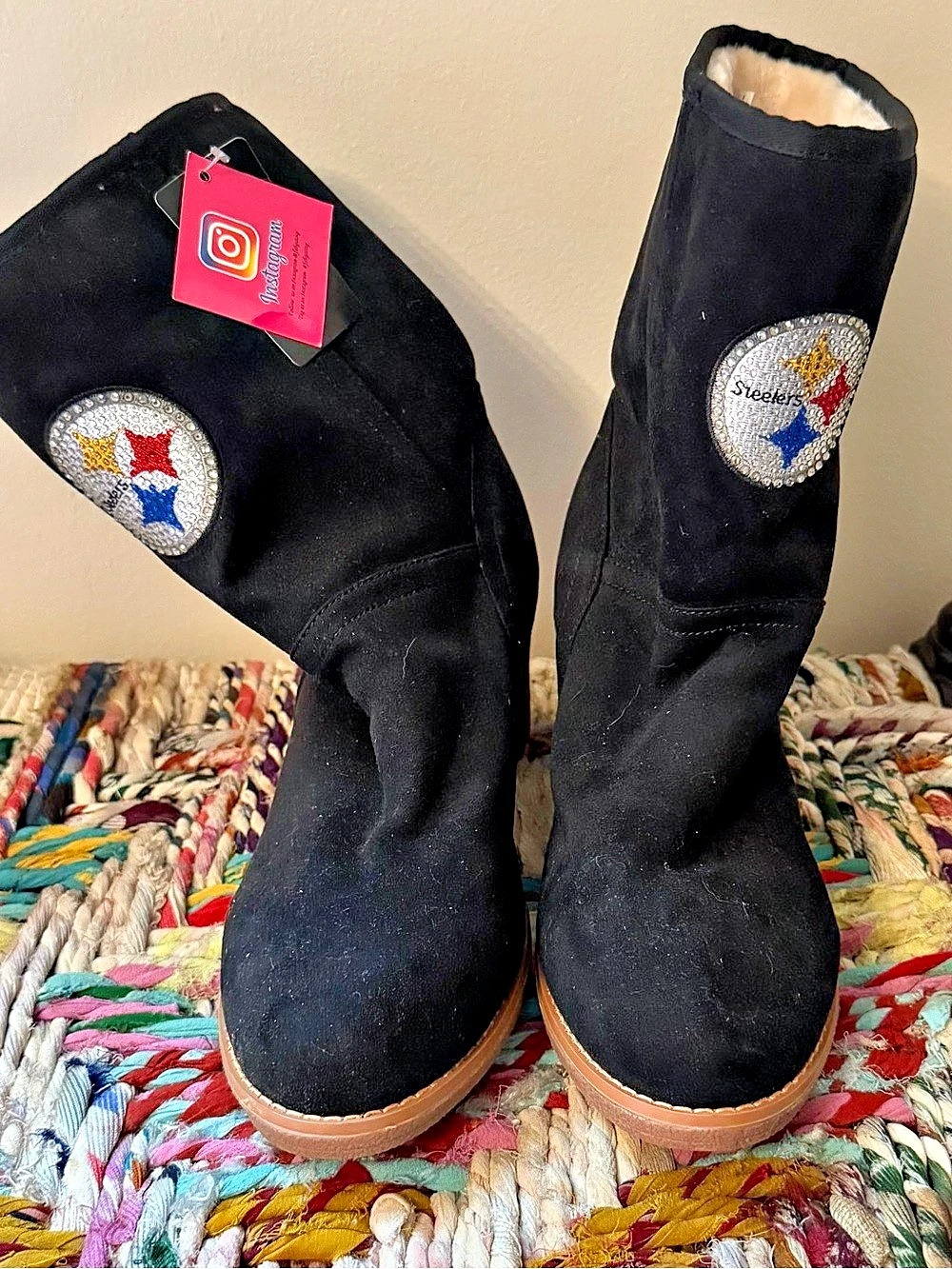 Steelers Women's Black Winter Boots US 10 NWT